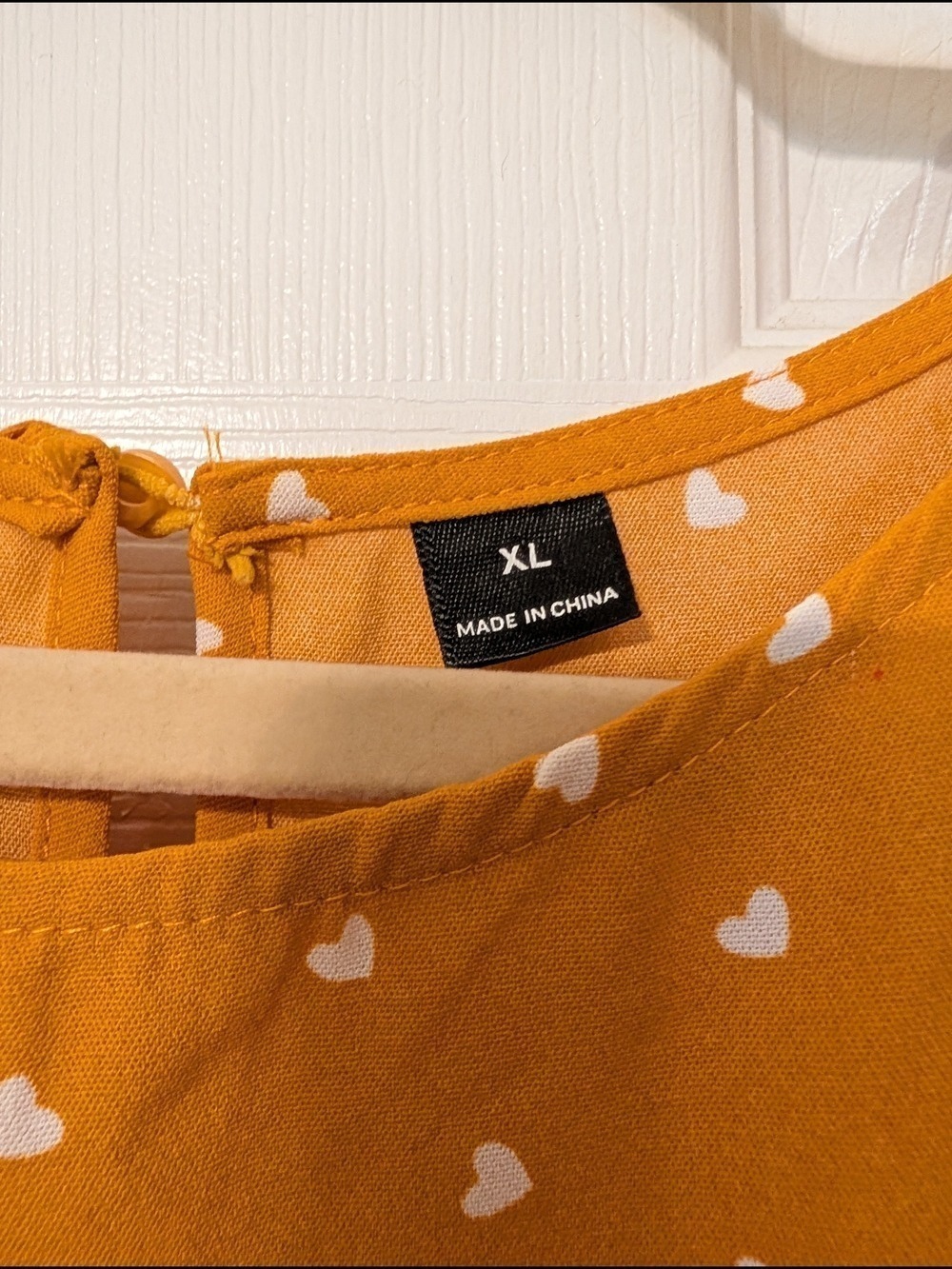 Mustard Heart Print Peplum Blouse - Picture 4 of 7